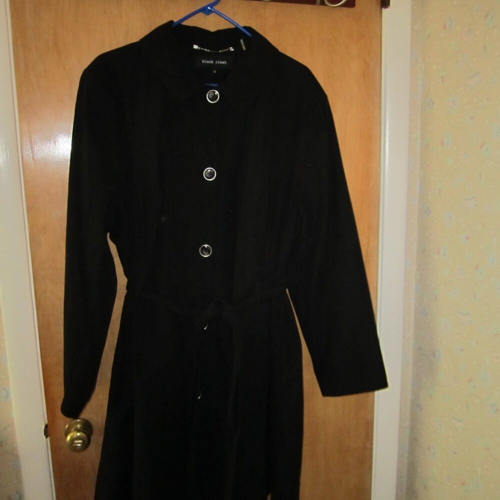 Women's Black Trench Coat by Rivet size 3x